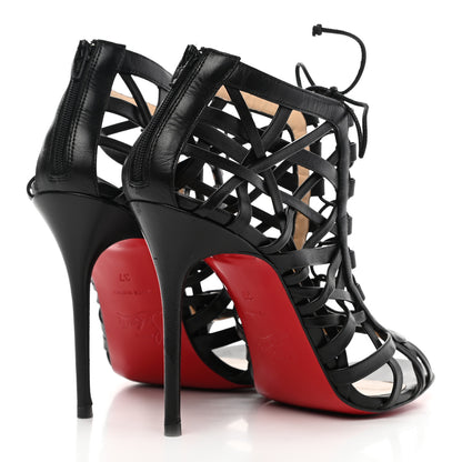 Christian Louboutin Kid Laurence Anyway 100 Cage Sandals 37 Black 4 of 7