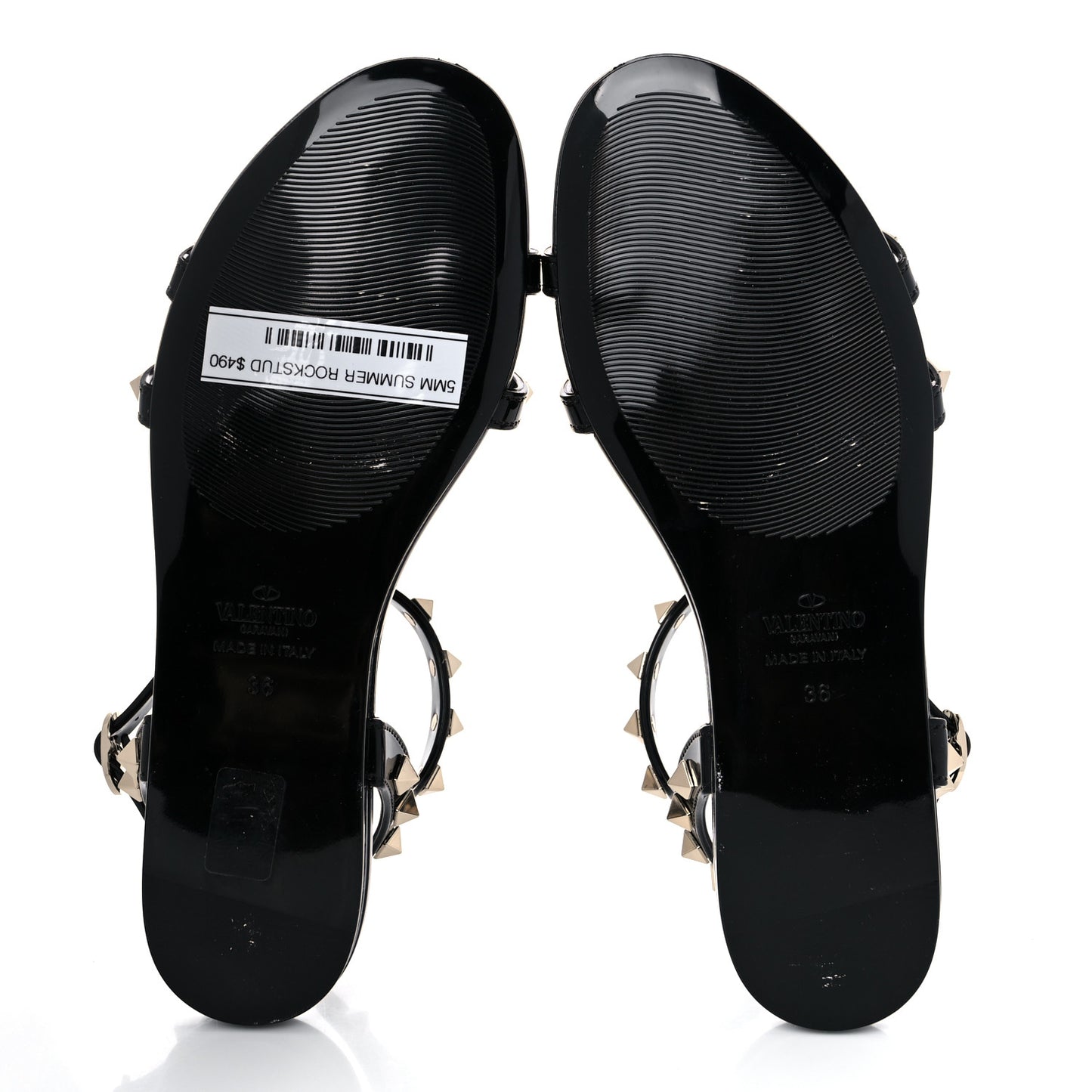 PVC Jelly Rockstud Caged Sandals 36 Black