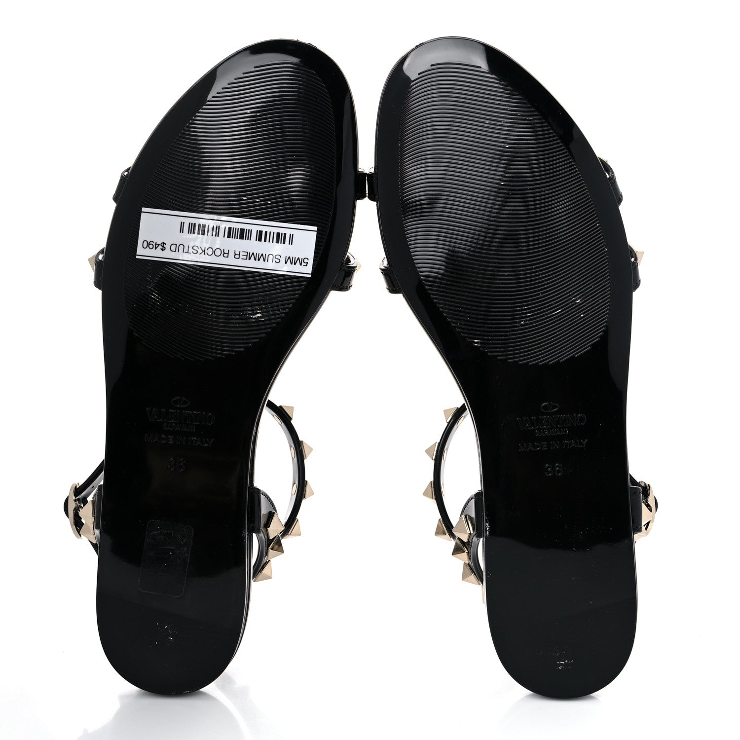 Valentino Garavani PVC Jelly Rockstud Caged Sandals 36 Black 9 of 22