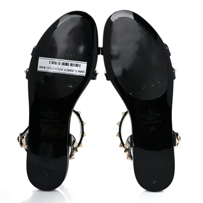 Valentino Garavani PVC Jelly Rockstud Caged Sandals 36 Black 9 of 22