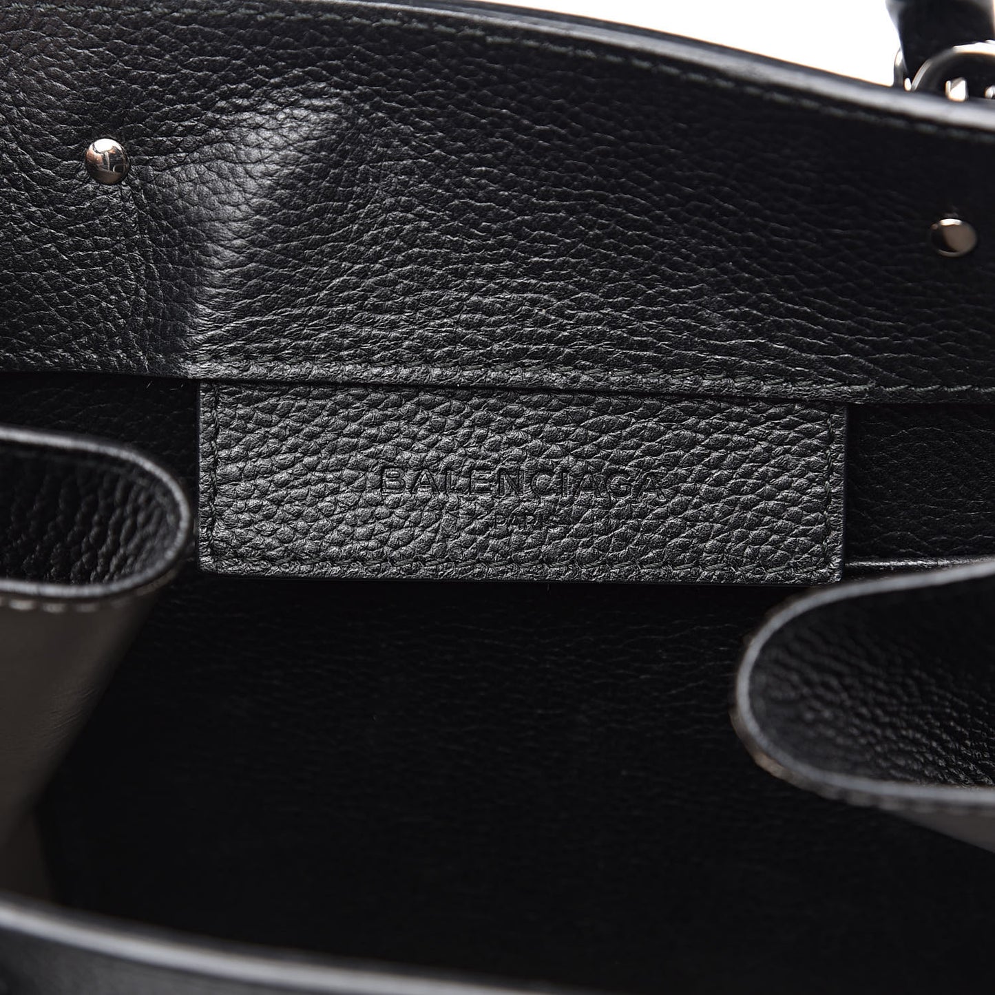 Grained Calfskin Papier Mini A4 Zip Around Tote Black