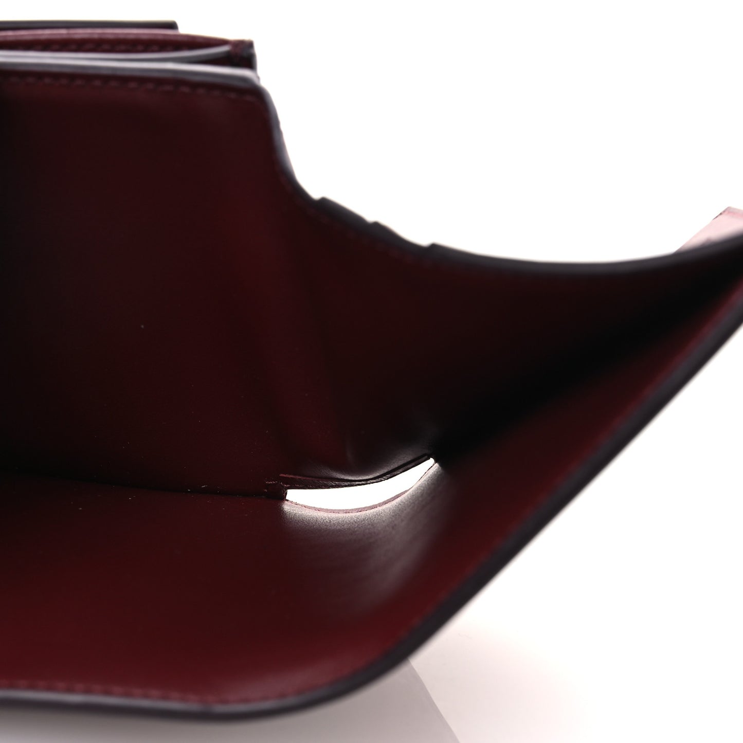 Shiny Calfskin Small Triomphe Wallet Deep Burgundy