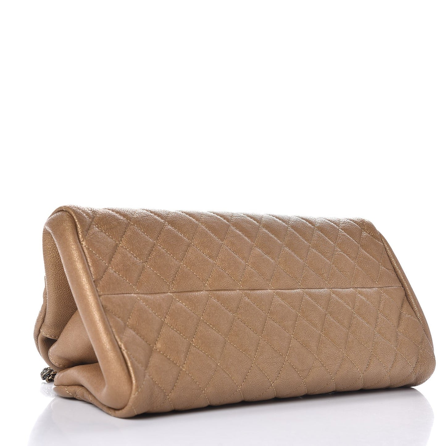Metallic Calfskin Quilted Medium Just Mademoiselle Gold