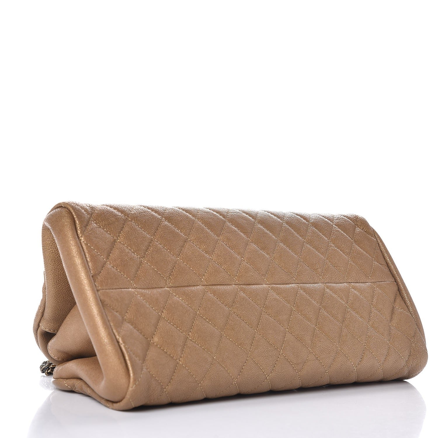 Chanel Metallic Calfskin Quilted Medium Just Mademoiselle Gold 4 of 7