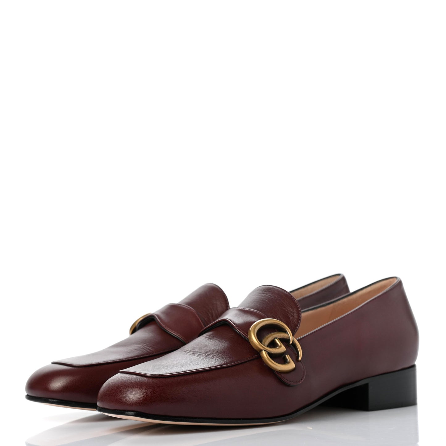 Malaga Kid Womens GG Marmont Loafers 38 Vintage Bordeaux