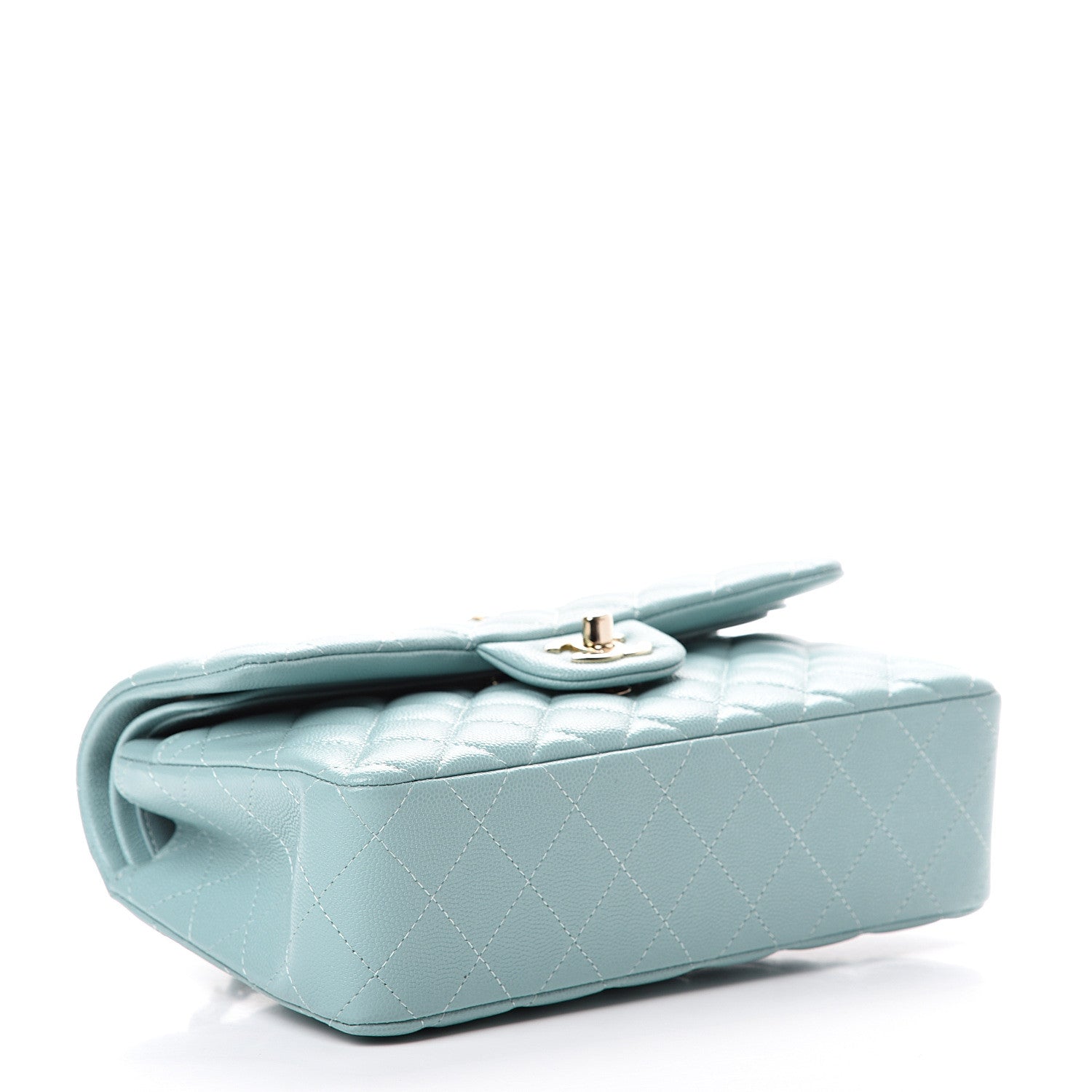 Chanel Caviar Quilted Small Double Flap Light Blue 3 of 10