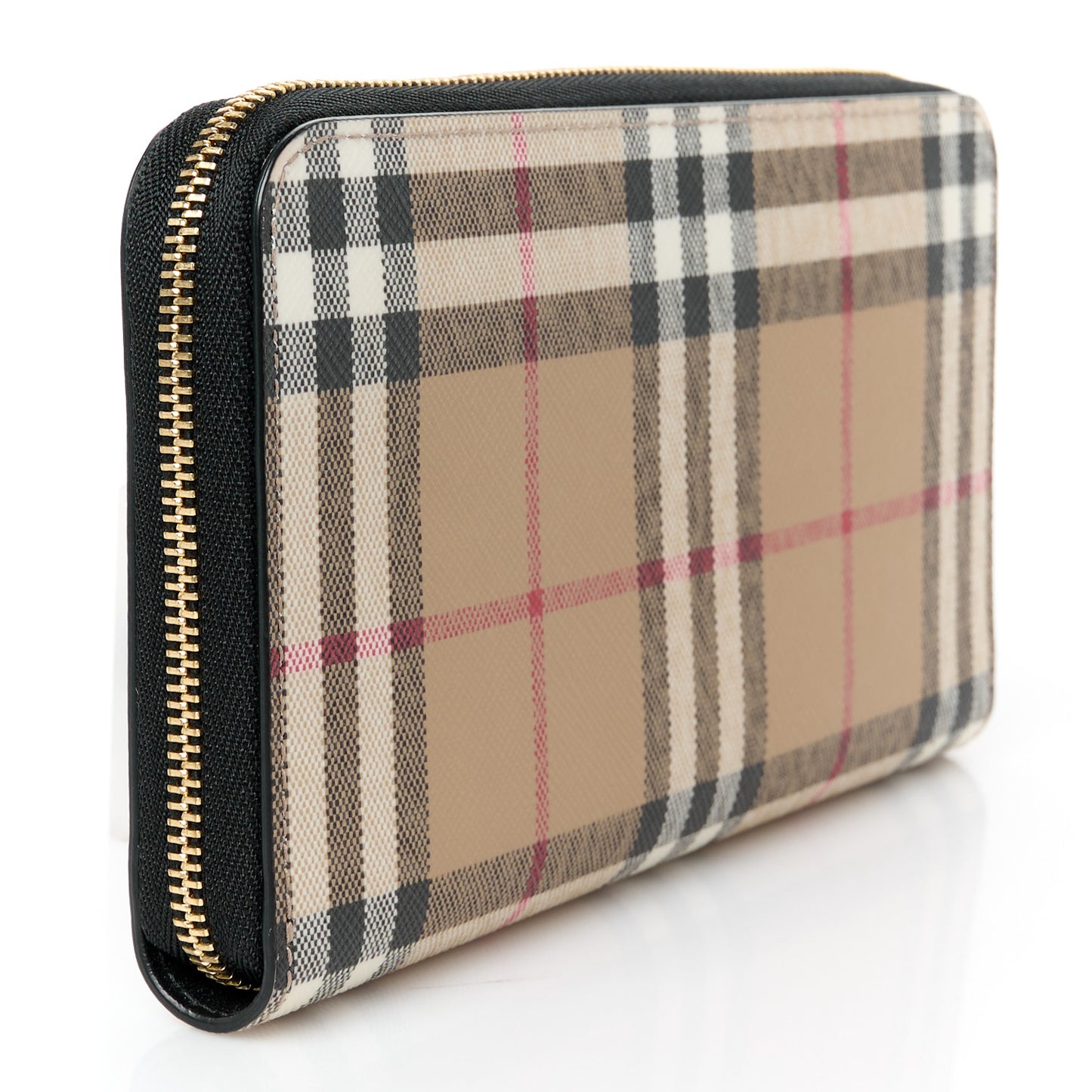 Vintage Check Elmore Zip Around Wallet Black