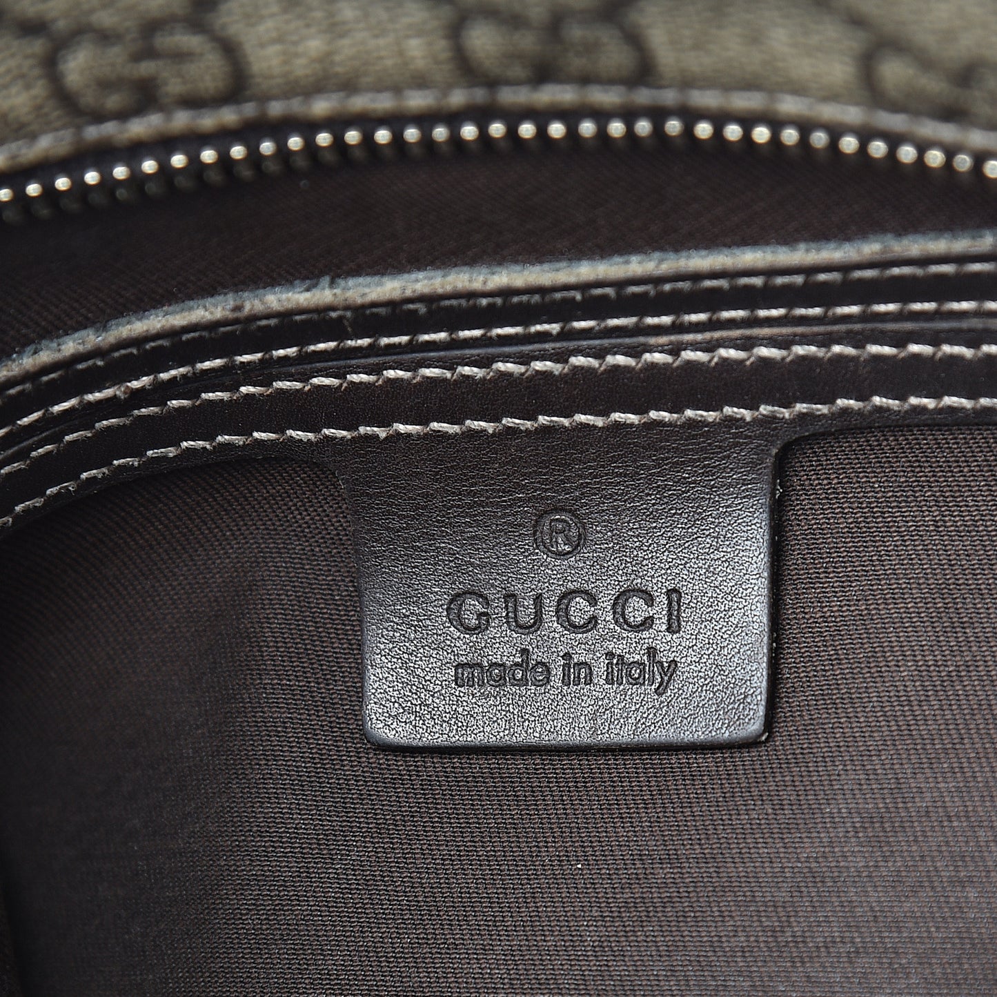 GG Supreme Monogram Selleria Calfskin Small Flat Side Zip Messenger Bag Beige Ebony Cocoa Dark Chocolate