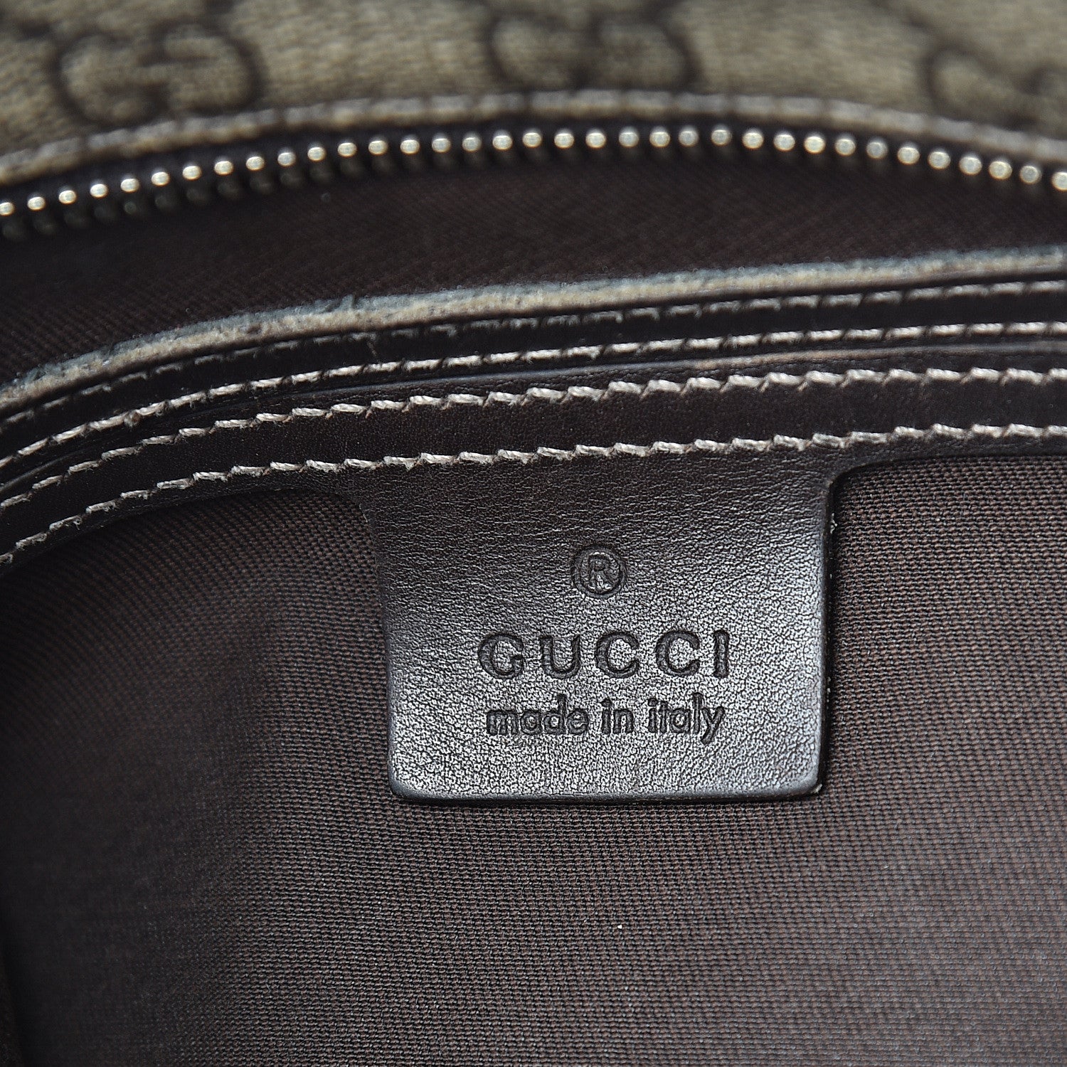 Gucci GG Supreme Monogram Selleria Calfskin Small Flat Side Zip Messenger Bag Beige Ebony Cocoa Dark Chocolate 6 of 23