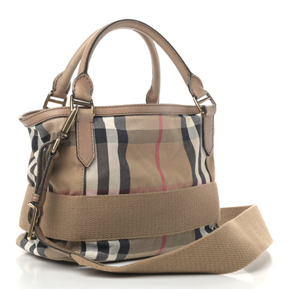 Burberry Calfskin House Check Medium Brecon Tote Dark Stone 2 of 9