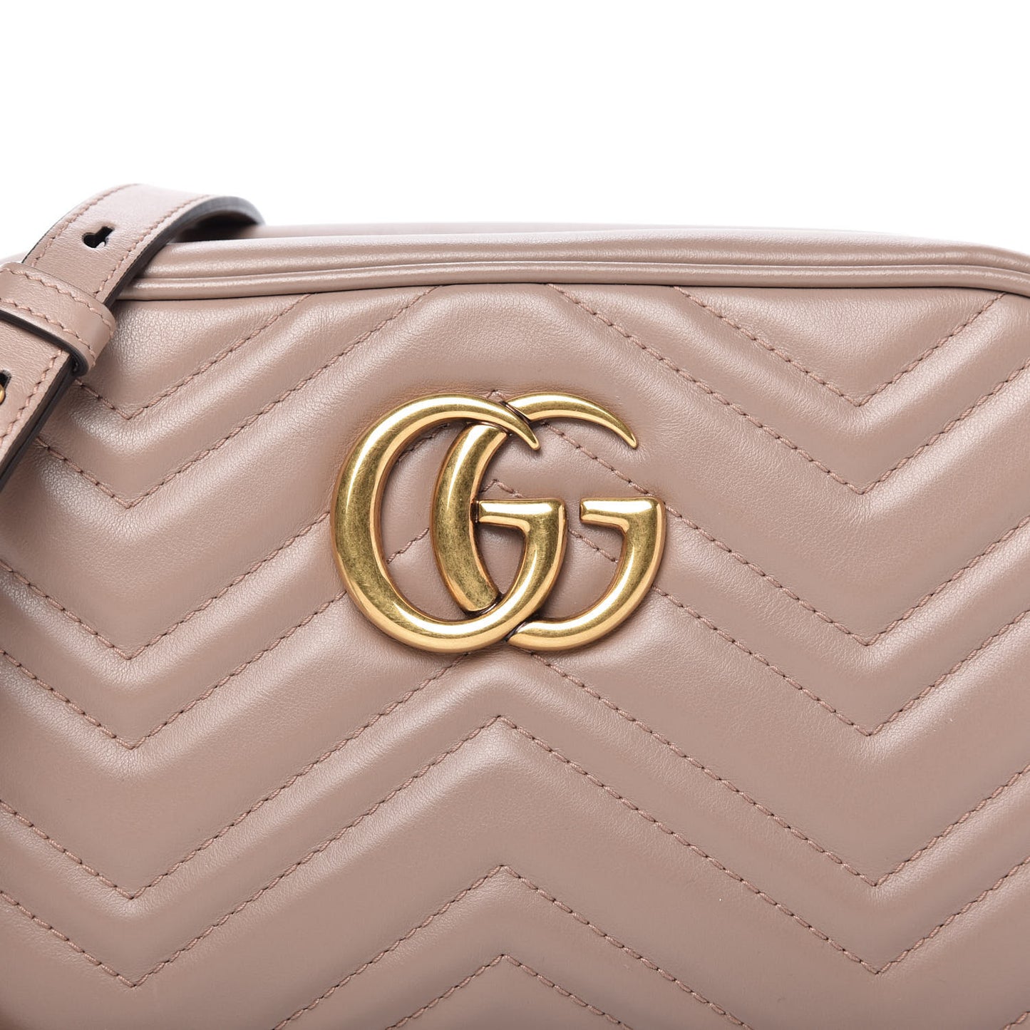 Calfskin Matelasse Small GG Marmont Chain Shoulder Bag Porcelain Rose