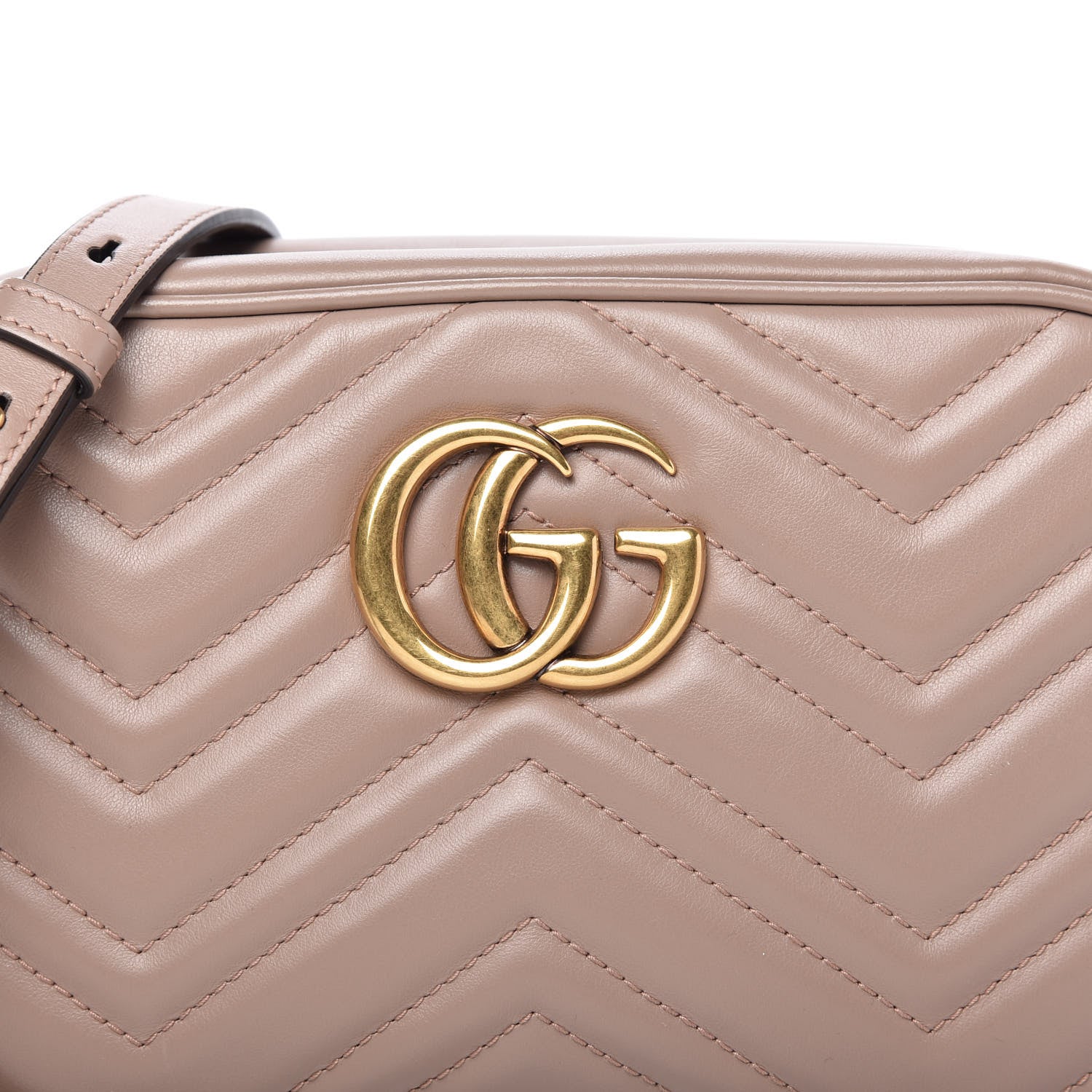 Gucci Calfskin Matelasse Small GG Marmont Chain Shoulder Bag Porcelain Rose 10 of 10