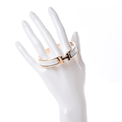 Hermes Enamel Narrow Clic Clac H Bracelet GM White 2 of 7
