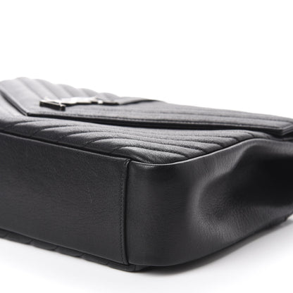 Saint Laurent Sheepskin Matelasse Chevron Monogram Large College Satchel Black 7 of 14