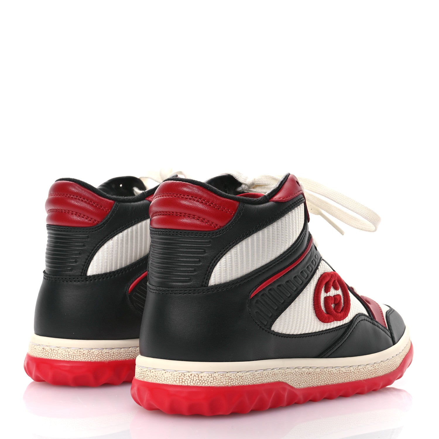 Gucci Dali Calfskin Mesh Women's Mac80 Hightop Sneakers 35.5 Red White Black 5 of 8