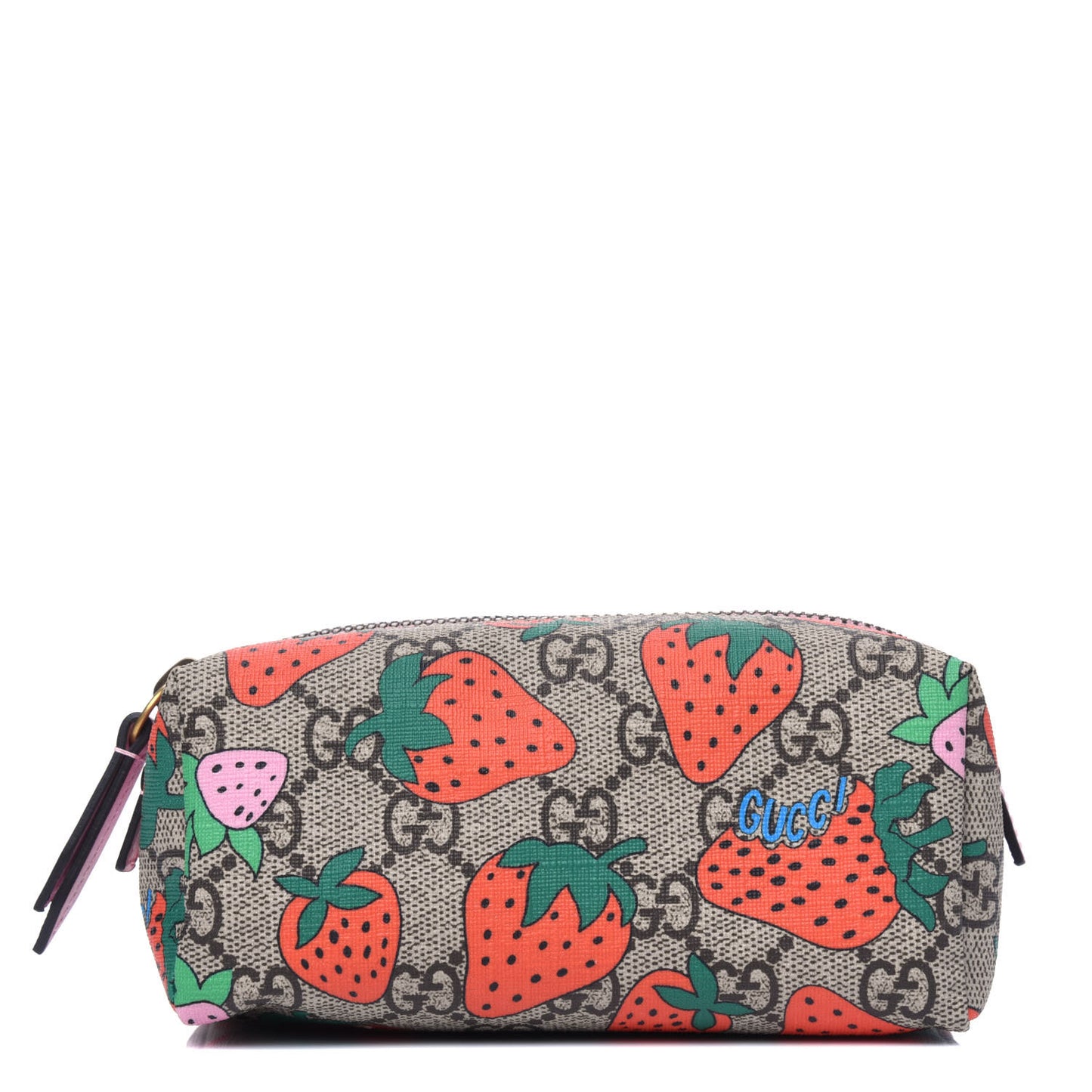 GG Supreme Monogram Strawberry Cosmetic Case