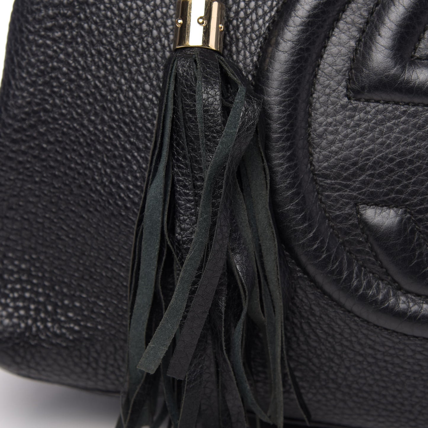 Pebbled Calfskin Medium Soho Chain Shoulder Bag Black