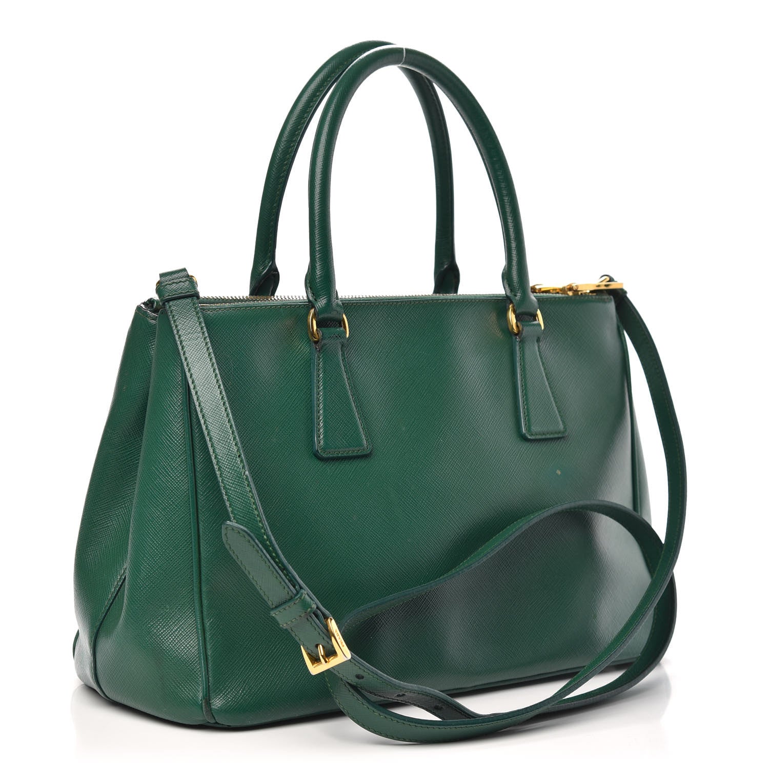 Prada Saffiano Small Galleria Double Zip Tote Biliardo 4 of 17