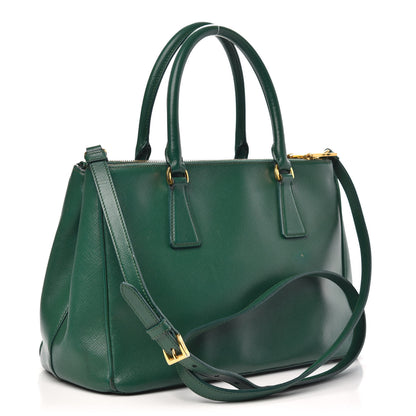 Prada Saffiano Small Galleria Double Zip Tote Biliardo 4 of 17