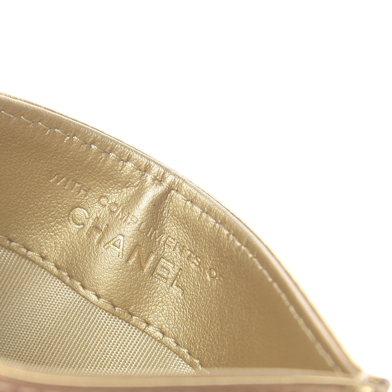 Chanel Metallic Aged Calfskin Quilted Card Holder Gold 7 of 9