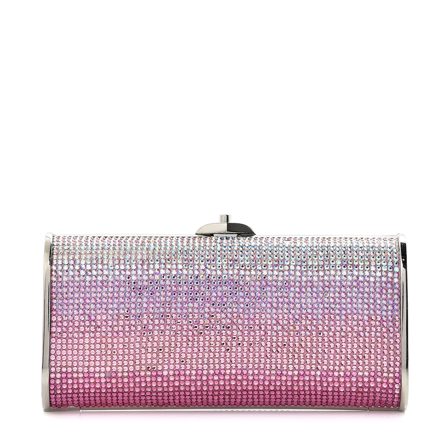 Judith Leiber Swarovski Crystal Minaudière Clutch Pink 1 of 12