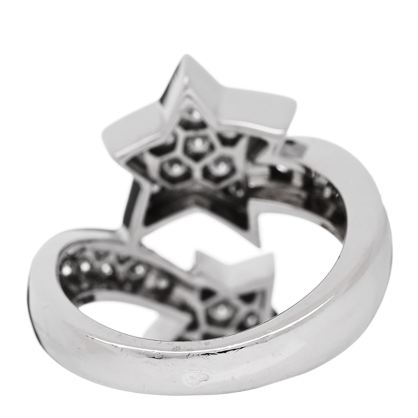 18K White Gold Diamond Comete Geode Ring 48 4.5