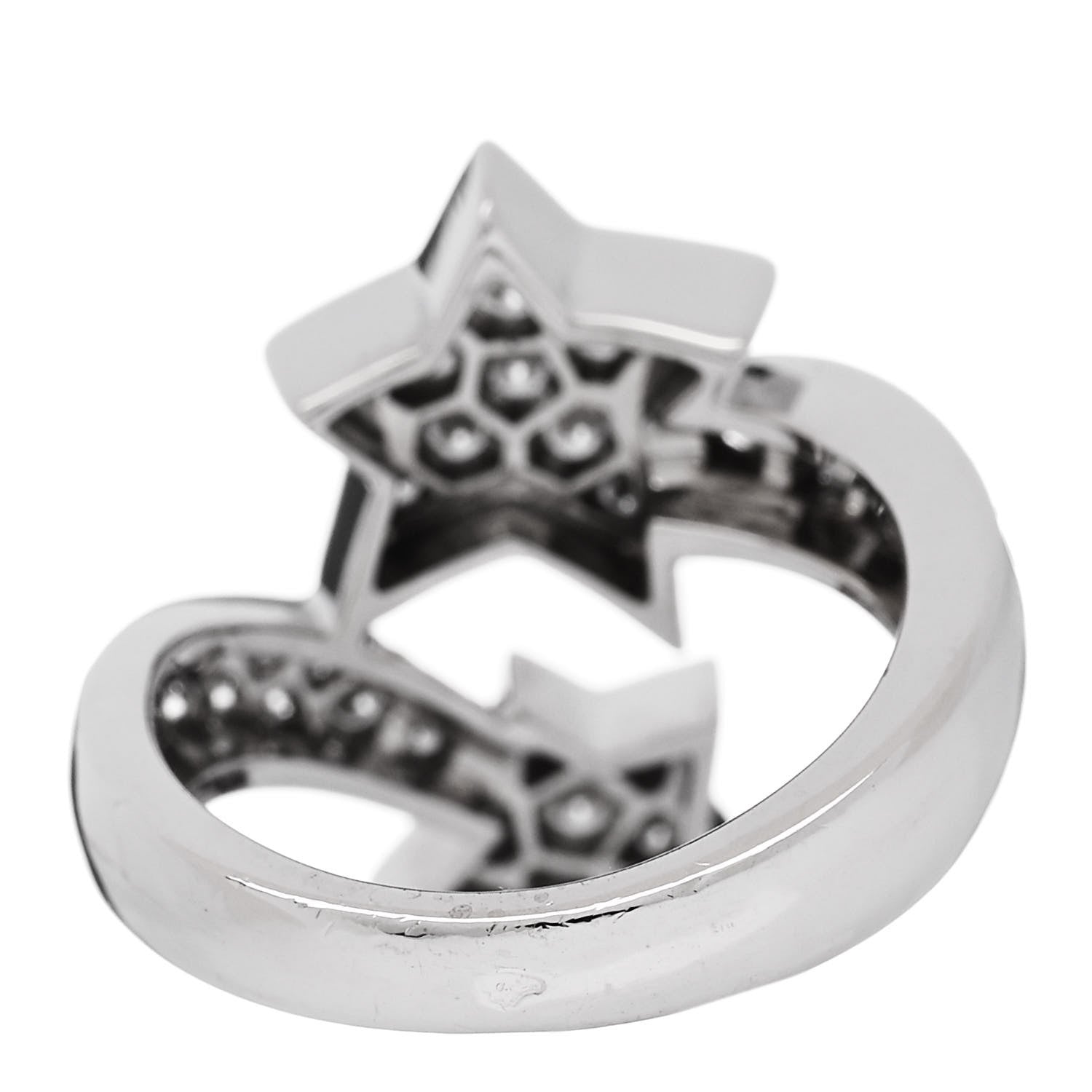 Chanel 18K White Gold Diamond Comete Geode Ring 48 4.5 3 of 5