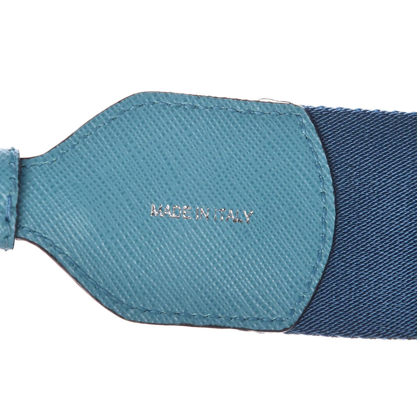 Saffiano Striped Fabric Nastro Righe Shoulder Strap Turchese