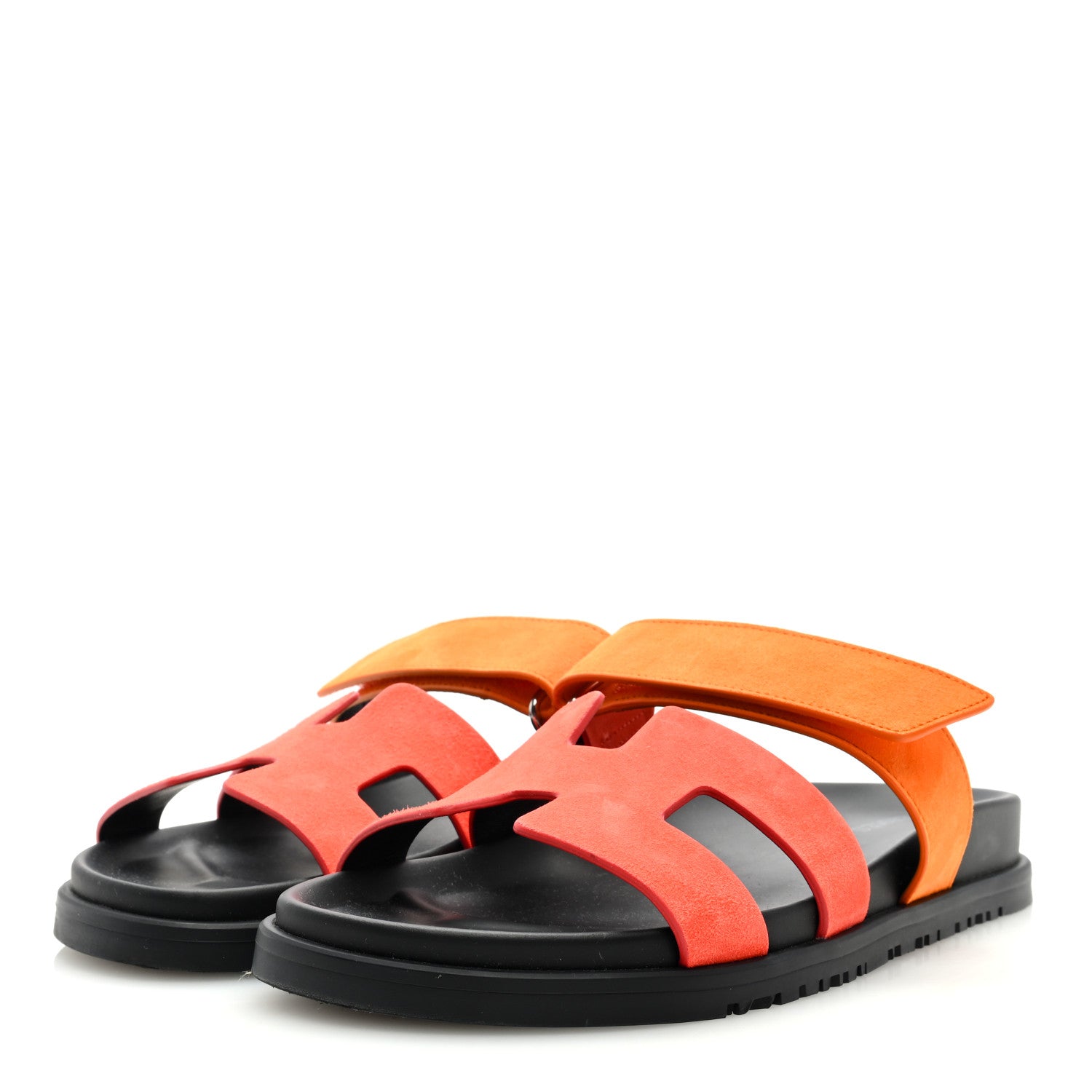 Hermes Suede Goatskin Womens Chypre Sandals 38 Rouge Ecarlate 2 of 7