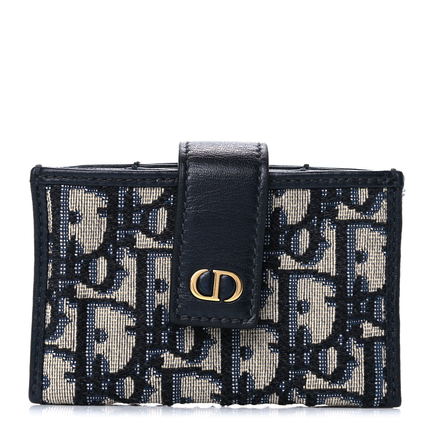 Christian Dior Oblique 30 Montaigne Gusseted 5 Card Holder Blue 1 of 12