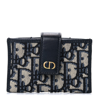 Christian Dior Oblique 30 Montaigne Gusseted 5 Card Holder Blue 1 of 12