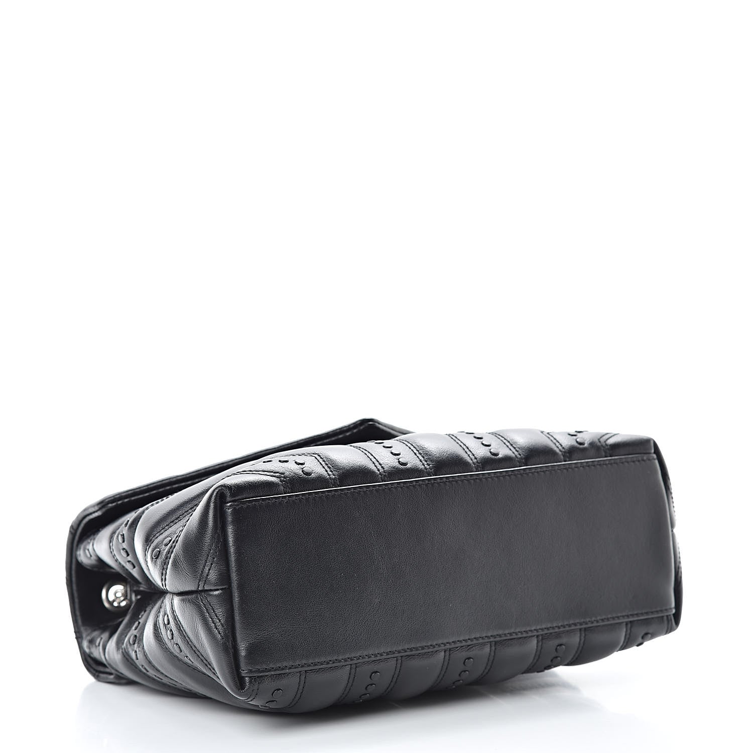 Saint Laurent Calfskin Y Quilted Studded Monogram Small Loulou Chain Satchel Black 4 of 15