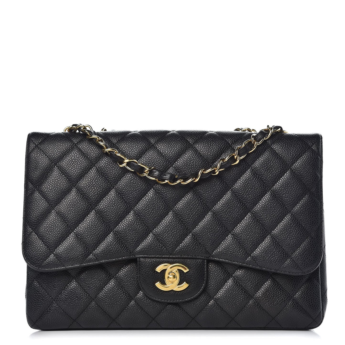 Caviar Quilted Jumbo Single Flap Black