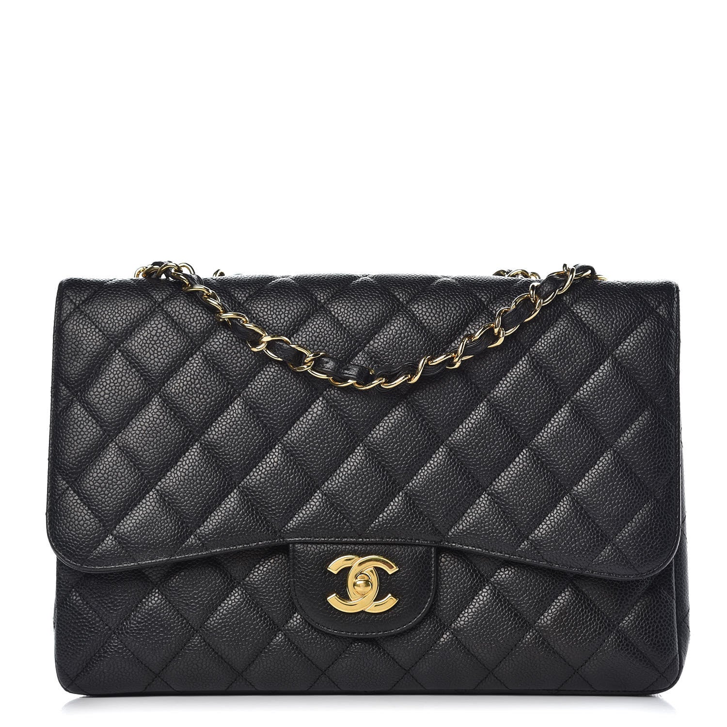 Chanel Caviar Quilted Jumbo Single Flap Black 1 of 9