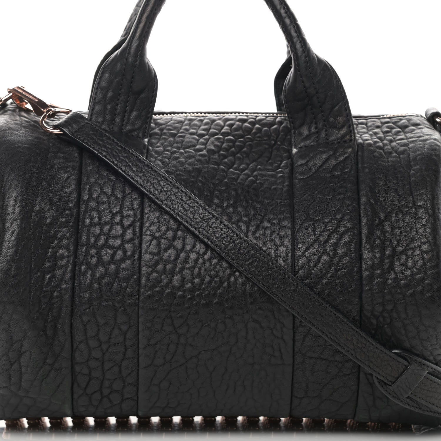 Alexander Wang Pebbled Lambskin Rocco Black Rose Gold Hardware 7 of 15