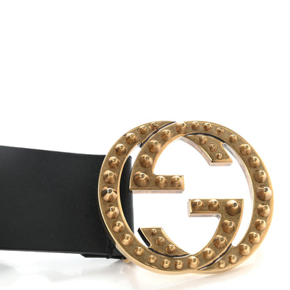 Gucci Calfskin Studded Interlocking G Belt 90 36 Black 6 of 7