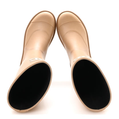 Chanel Caoutchouk CC High Boots 38 Beige 2 of 9