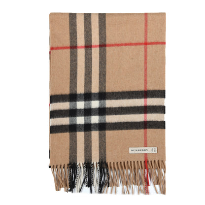 Burberry Cashmere Giant Heritage Check Fringe Scarf Camel 2 of 4