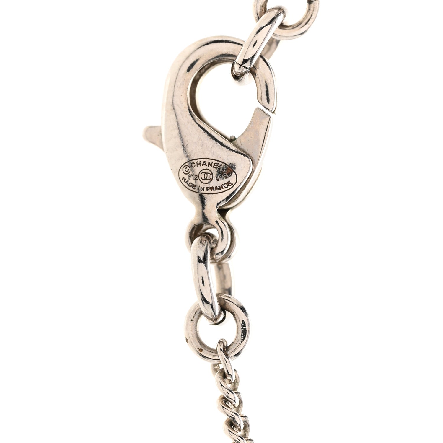 Chanel Crystal Timeless CC Necklace Silver 5 of 7