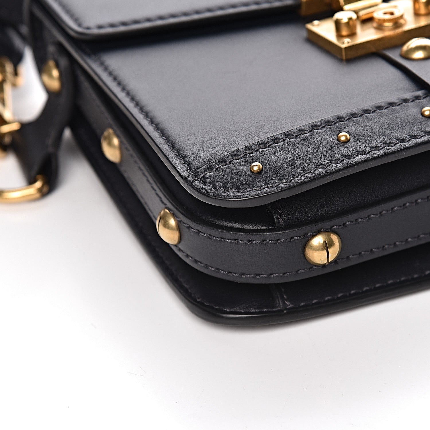 Christian Dior Calfskin Studded Square Dioraddict Flap Black 8 of 9