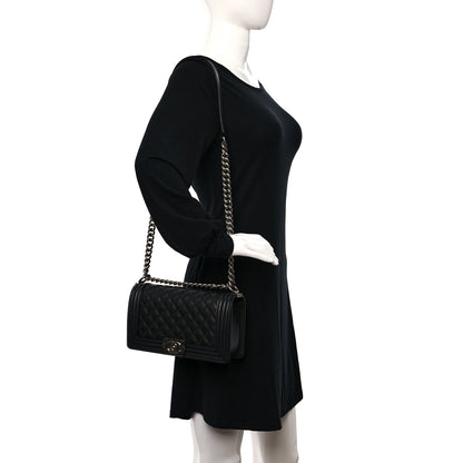 Chanel Caviar Quilted Medium Boy Flap Black 2 of 9