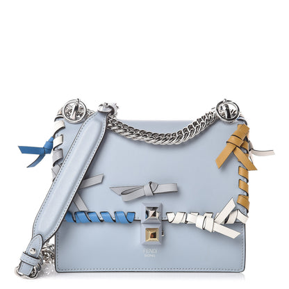 Fendi Vitello Liberty Whipstitch Bow Small Kan I Shoulder Bag Azzurro Polvere Multicolor 1 of 10