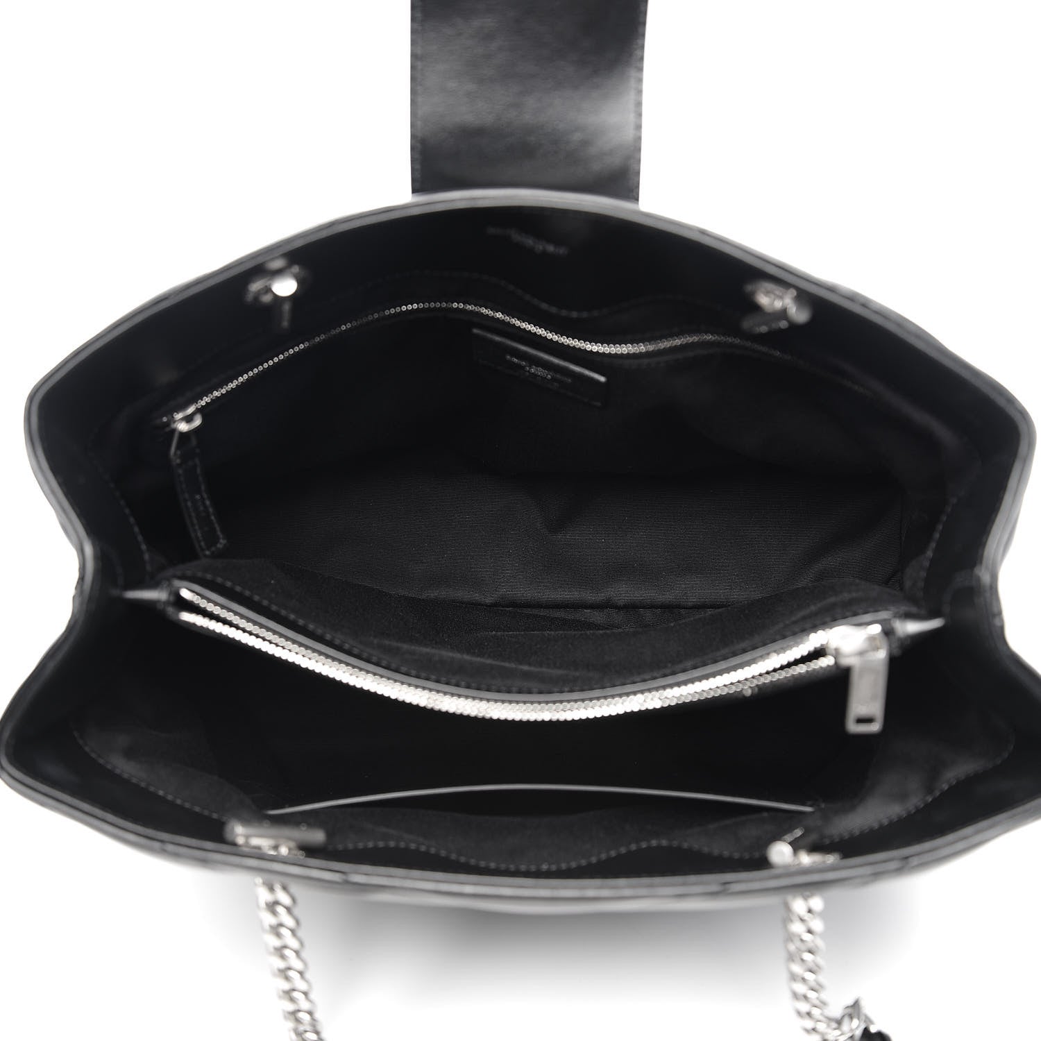 Saint Laurent Calfskin Y Quilted Monogram Large Loulou Shopper Black 5 of 9