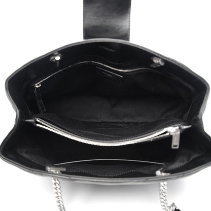 Saint Laurent Calfskin Y Quilted Monogram Large Loulou Shopper Black 5 of 9