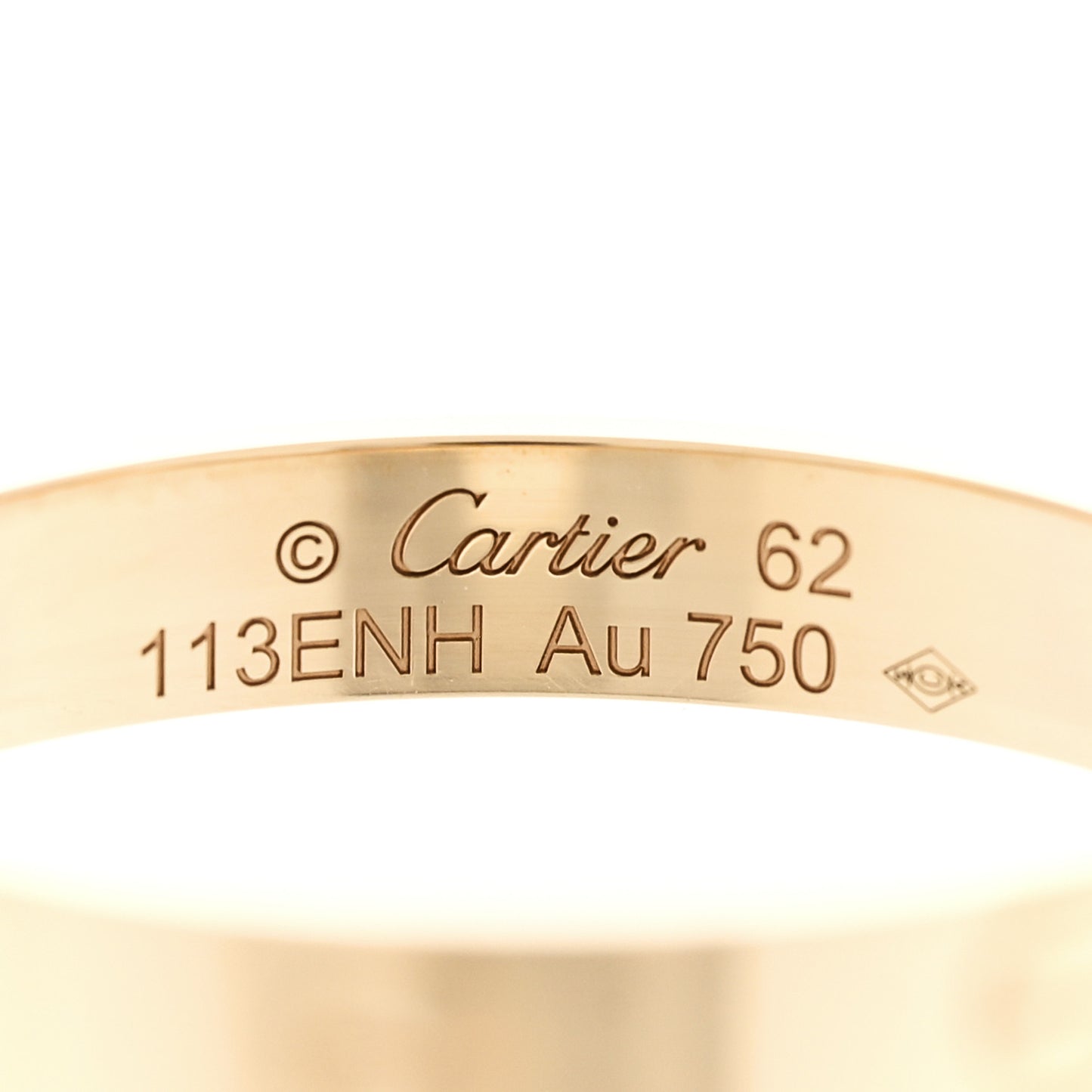 18K Yellow Gold 3.5mm LOVE Wedding Band Ring 62 10