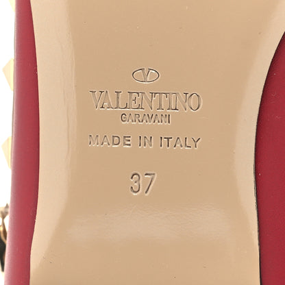 Valentino Garavani Calfskin Nappa Rockstud Cage Ballerina Flats 37 Scarlet Poudre 7 of 8