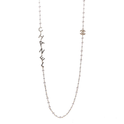 Chanel Pearl Crystal 90's Icon CC Necklace Gold 1 of 4