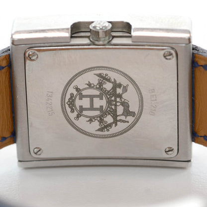 Hermes Stainless Steel Alligator 22mm Belt Quartz Watch Blue Jean 5 of 7