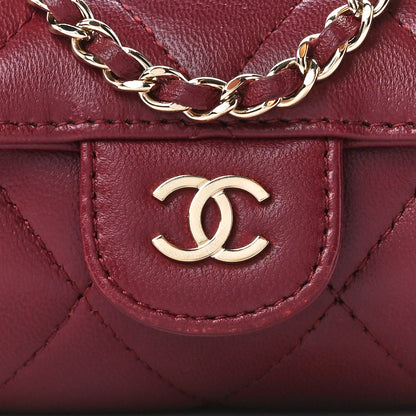 Chanel Lambskin Quilted Box Of Secrets Card Holder With Chain Burgundy 8 of 11