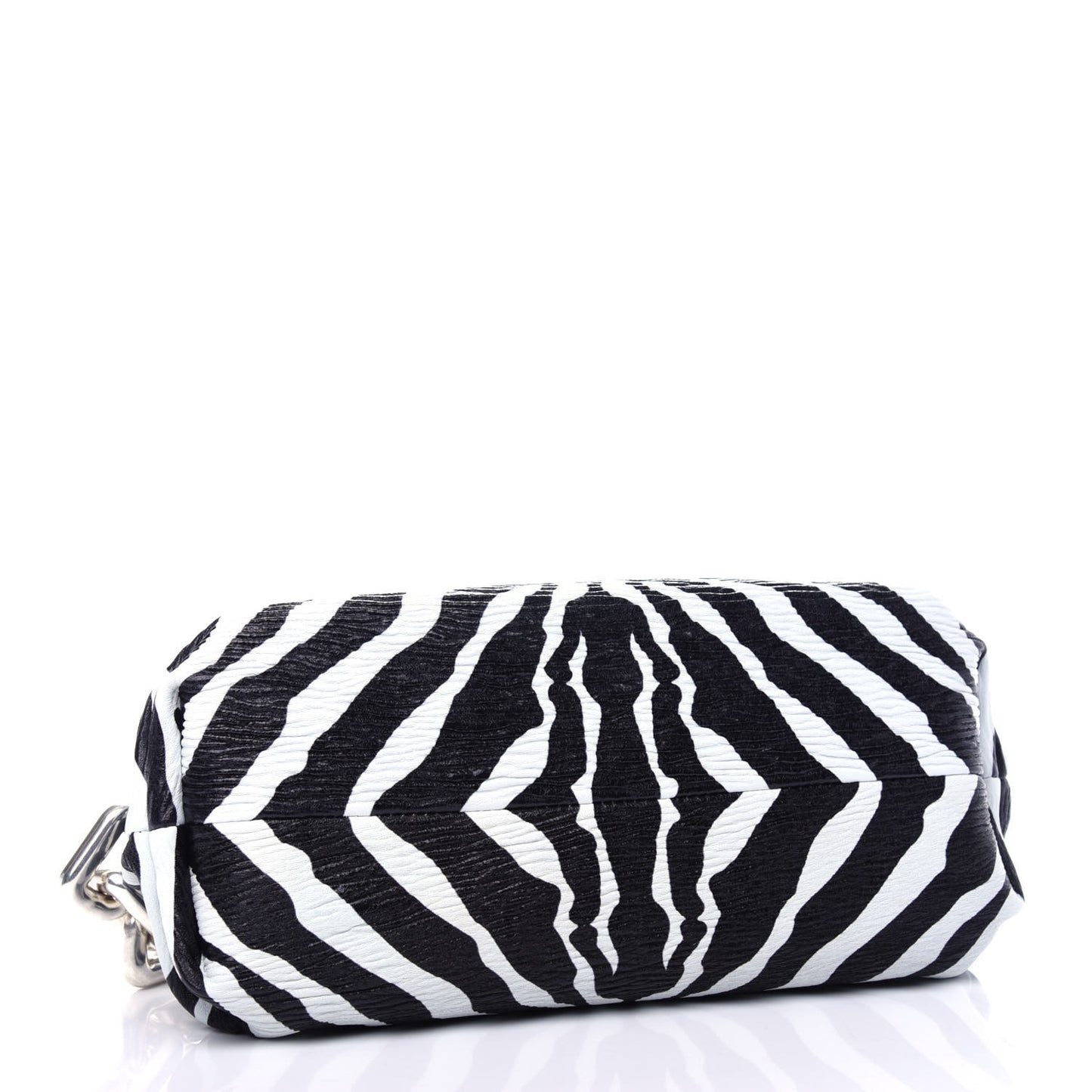 Nappa Zebra Print The Pouch Oversized Clutch White Black